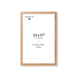 Natural oak picture frame 11x17 in, front view