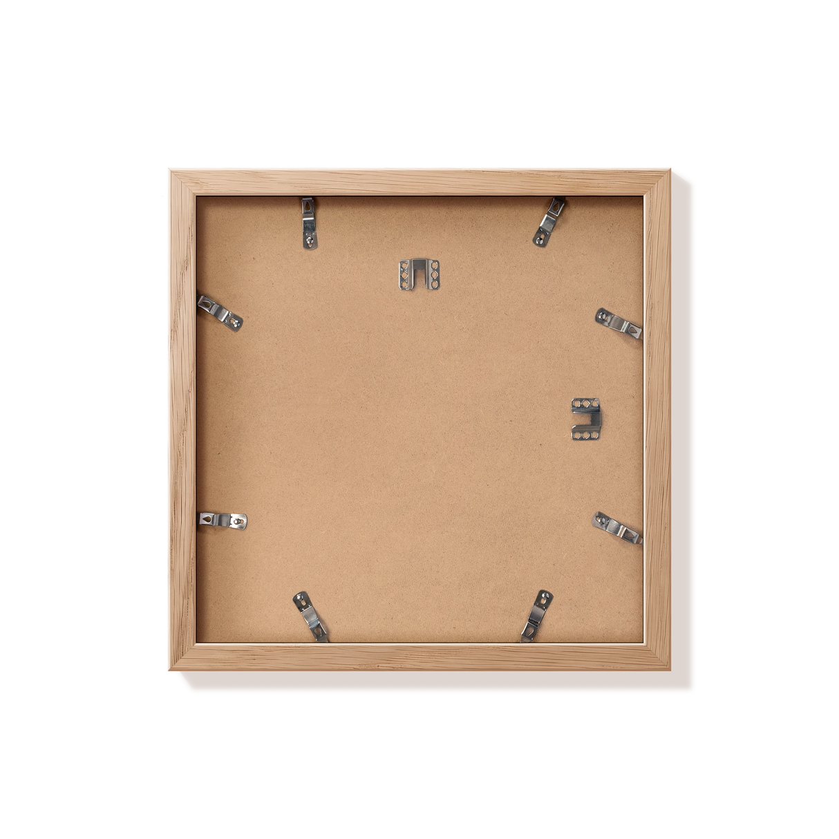 Back of natural oak 12x12 in frame with hanging hardware