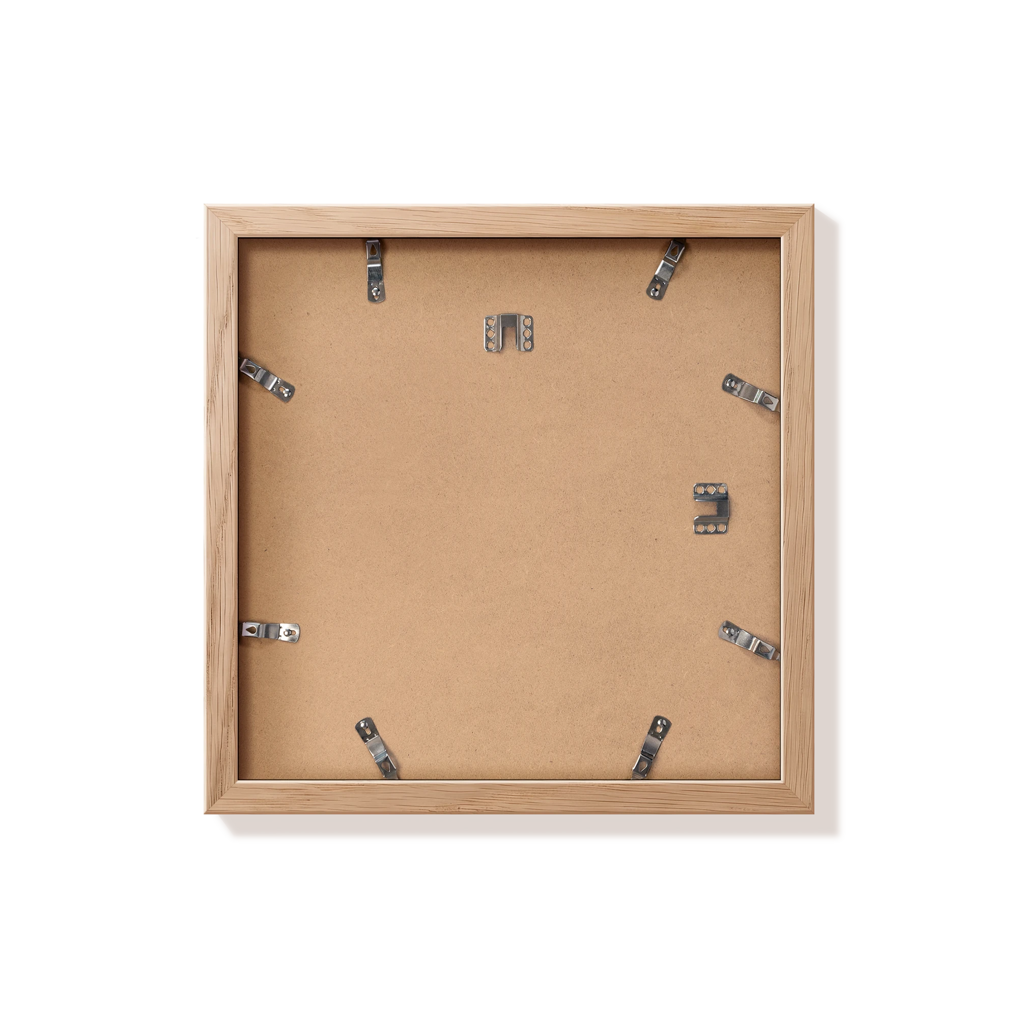 Back of natural oak 12x12 in frame with hanging hardware