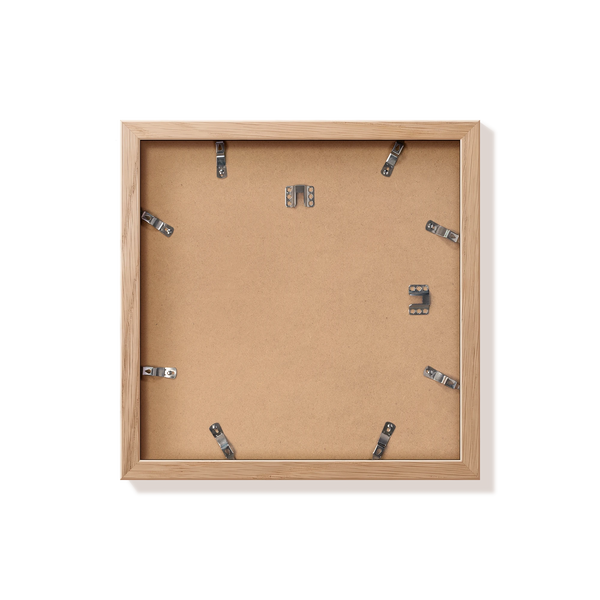 Back of natural oak 12x12 in frame with hanging hardware