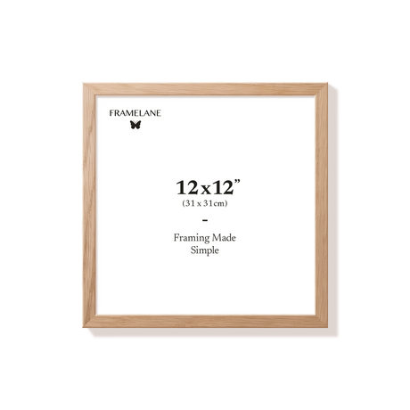 Natural oak picture frame 12x12 in, front view