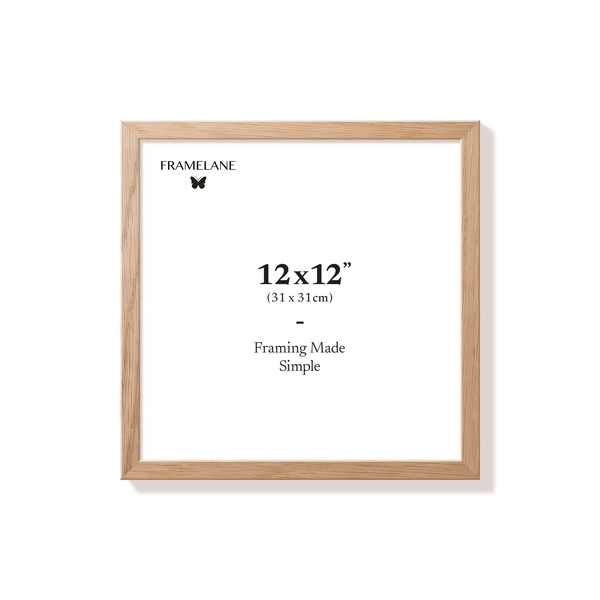 Natural oak picture frame 12x12 in, front view