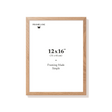 Natural oak picture frame 12x16 in, front view