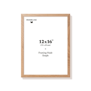 Natural oak picture frame 12x16 in, front view