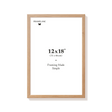 Natural oak picture frame 12x18 in, front view