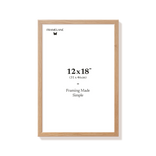 Natural oak picture frame 12x18 in, front view