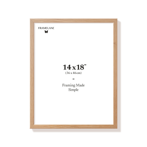 Natural oak picture frame 14x18 in, front view