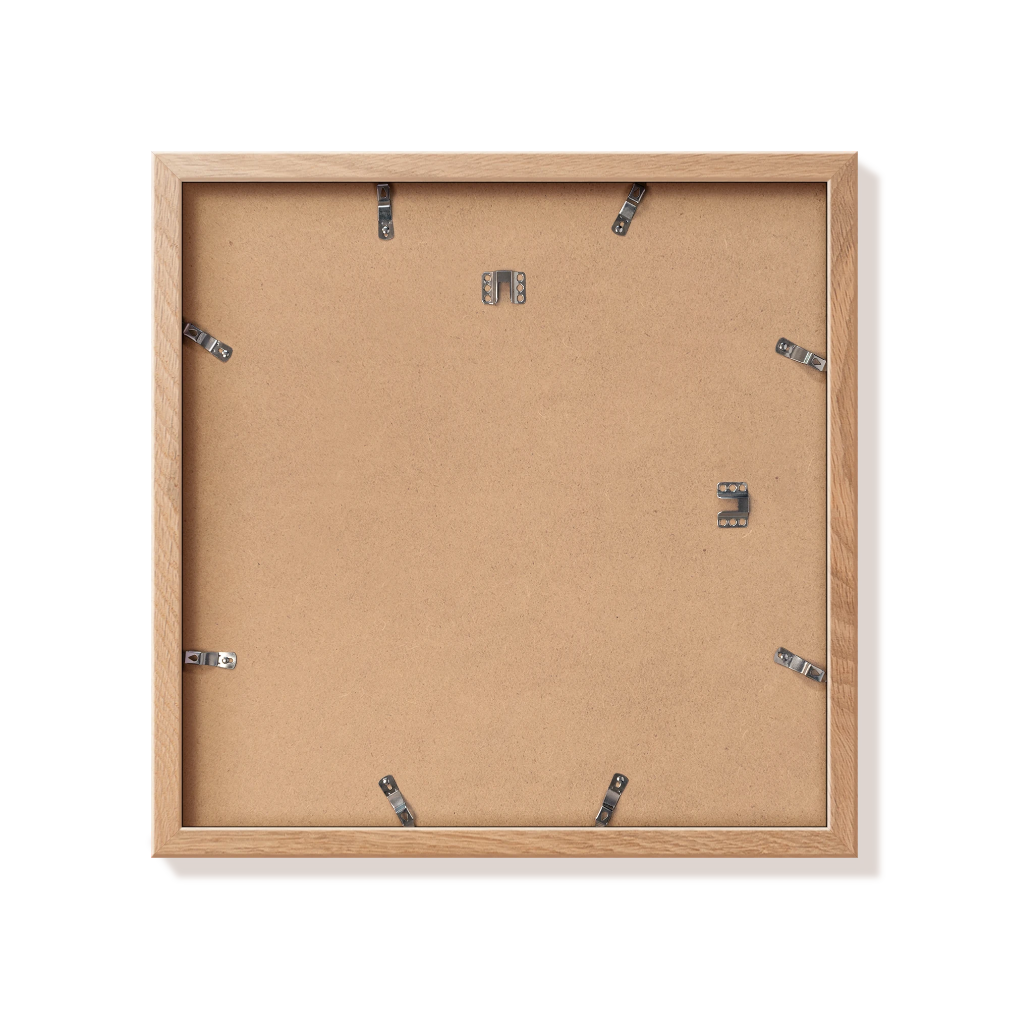 Back of natural oak 16x16 in frame with hanging hardware