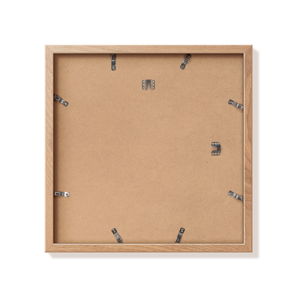 Back of natural oak 16x16 in frame with hanging hardware