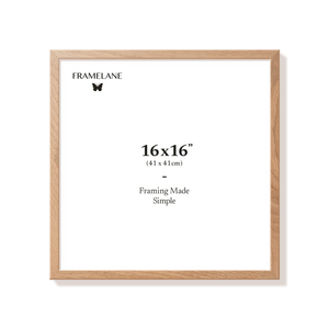 Natural oak picture frame 16x16 in, front view