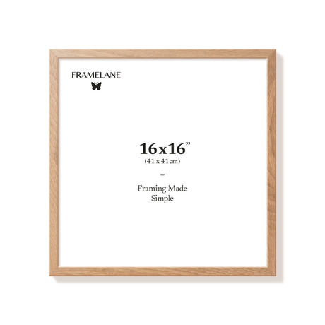 Natural oak picture frame 16x16 in, front view