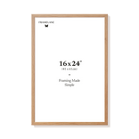 Natural oak picture frame 16x24 in, front view