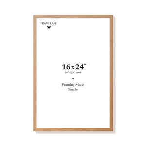 Natural oak picture frame 16x24 in, front view