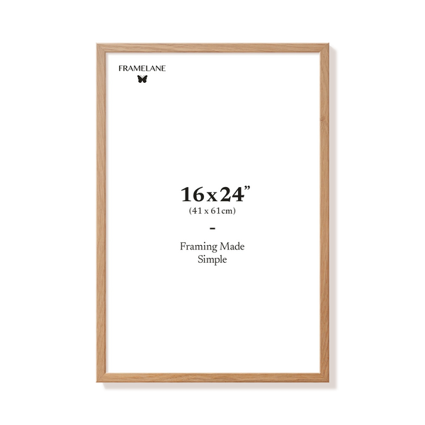 Natural oak picture frame 16x24 in, front view