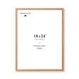 Natural oak picture frame 18x24 in, front view