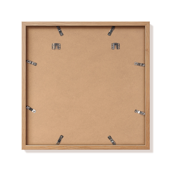 Back of natural oak 20x20 in frame with hanging hardware