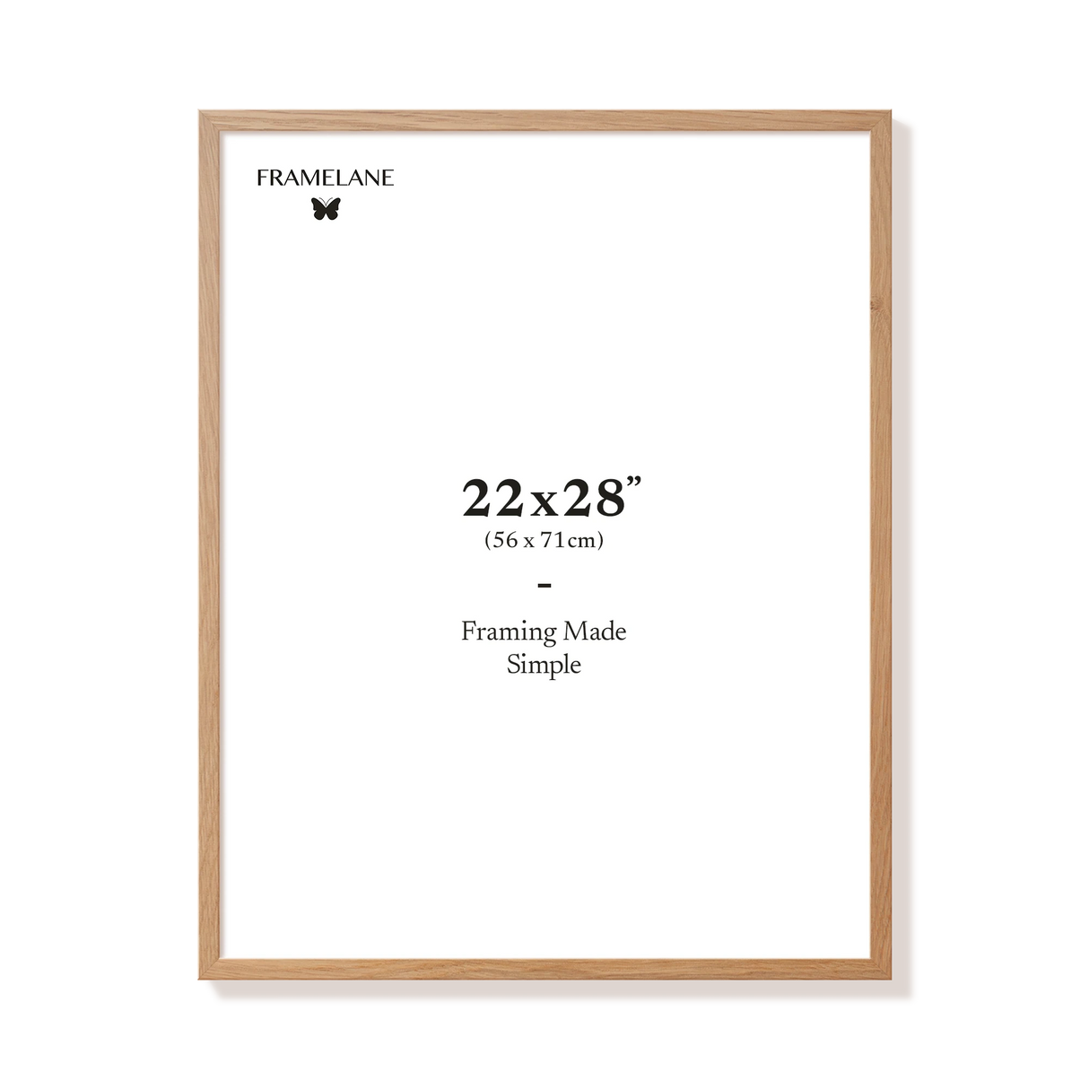 Natural oak picture frame 22x28 in, front view