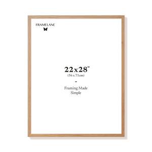Natural oak picture frame 22x28 in, front view