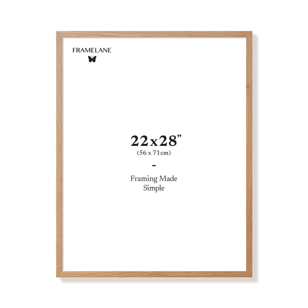 Natural oak picture frame 22x28 in, front view