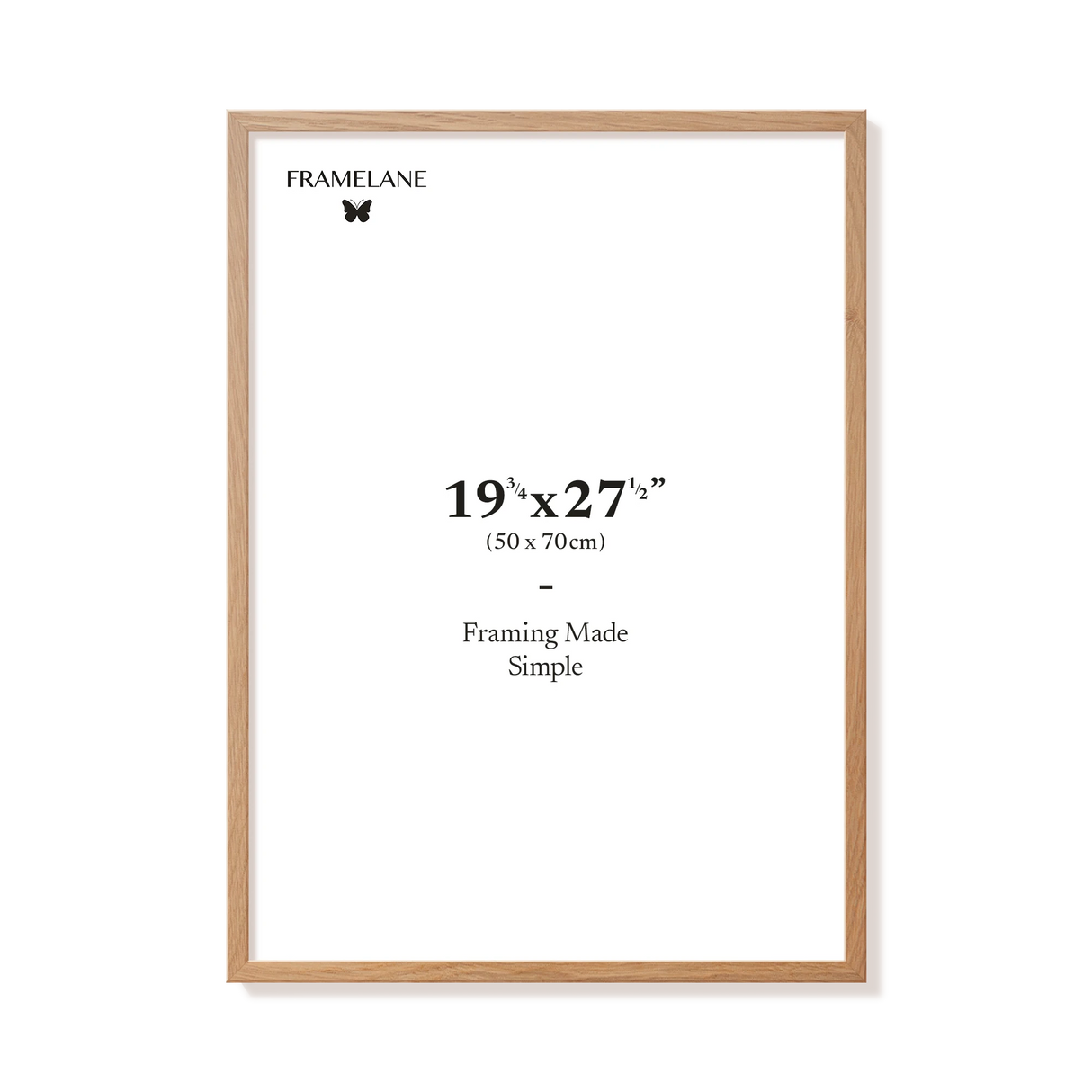 Natural oak picture frame 50x70 cm, front view