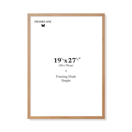 Natural oak picture frame 50x70 cm, front view