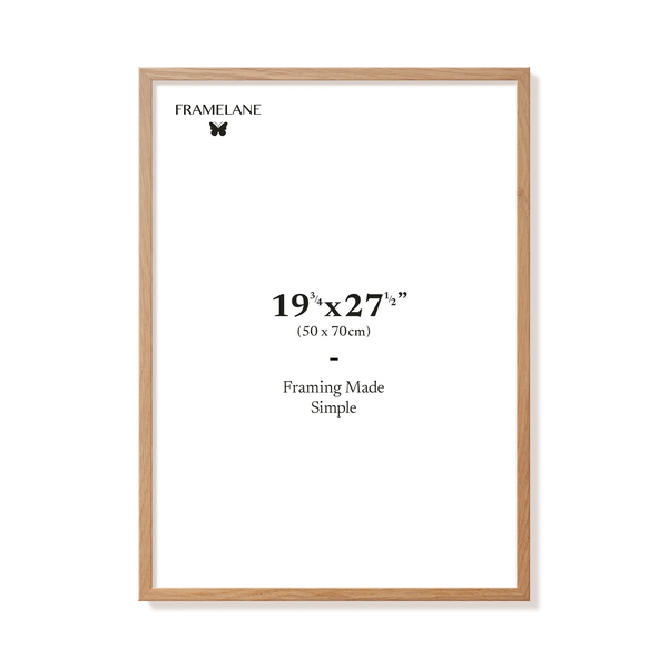 Natural oak picture frame 50x70 cm, front view