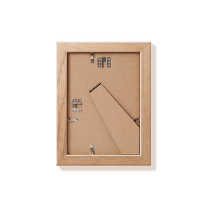 Back of natural oak 5x7 in frame with hanging hardware