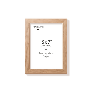 Natural oak picture frame 5x7 in, front view