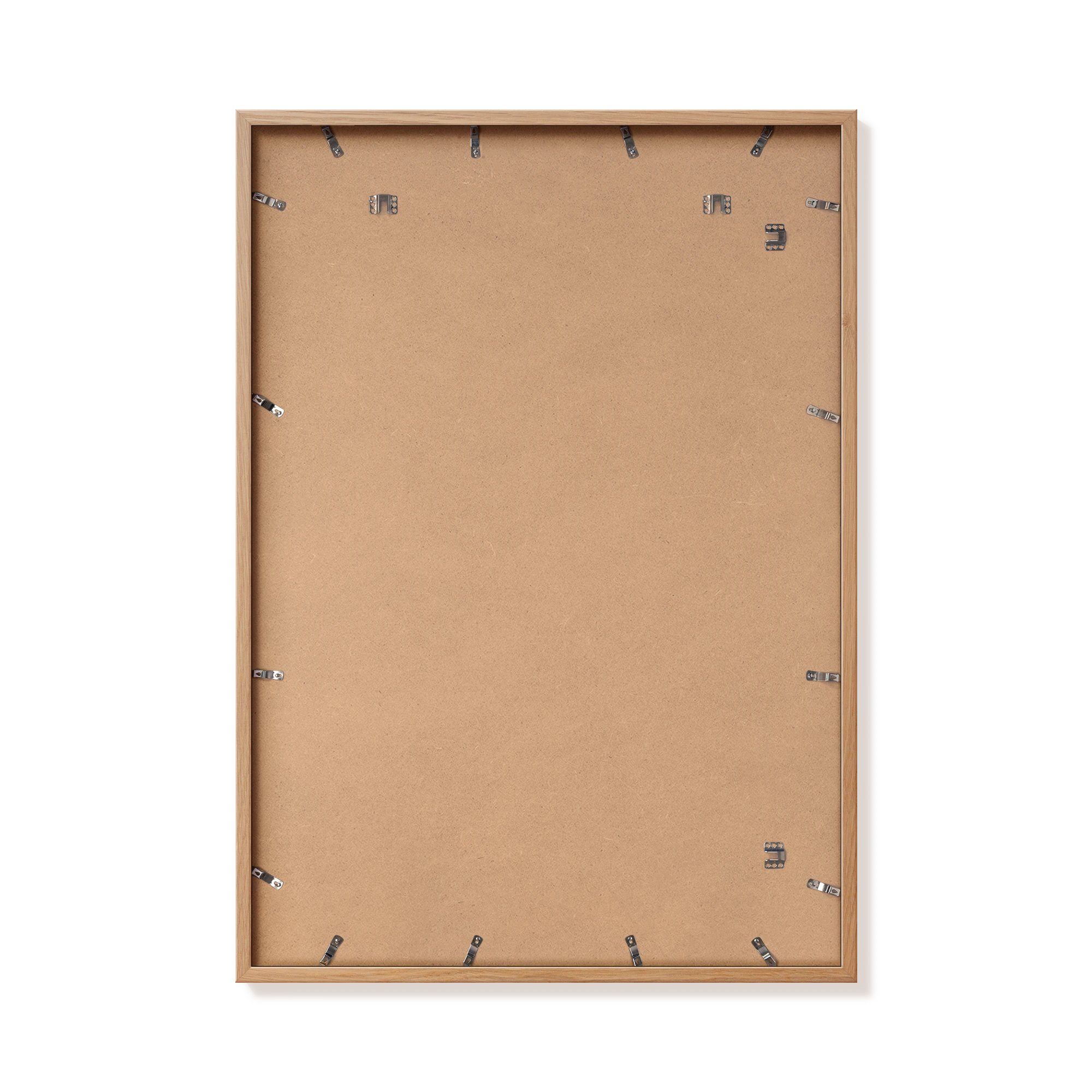 Back of natural oak 70x100 cm frame with hanging hardware