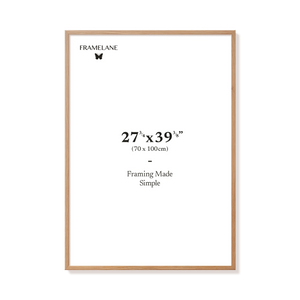 Natural oak picture frame 70x100 cm, front view