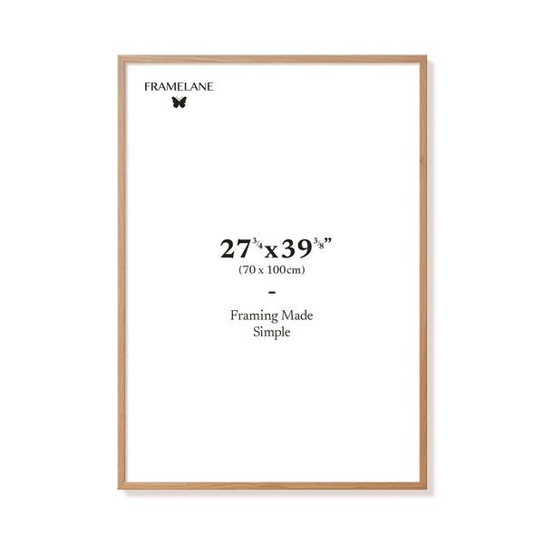 Natural oak picture frame 70x100 cm, front view
