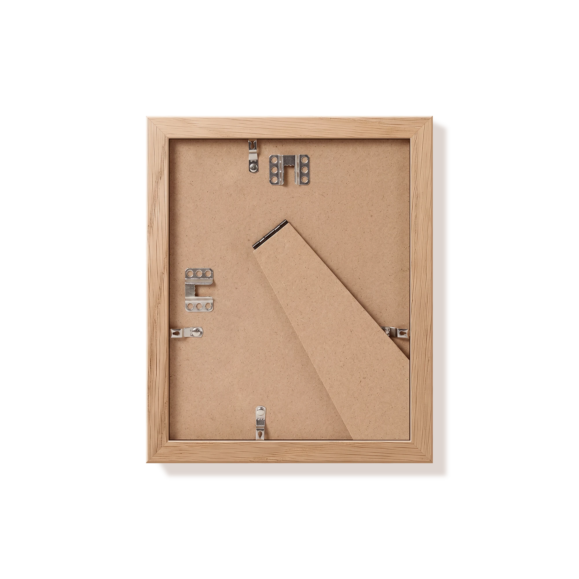 Back of natural oak 8x10 in frame with hanging hardware