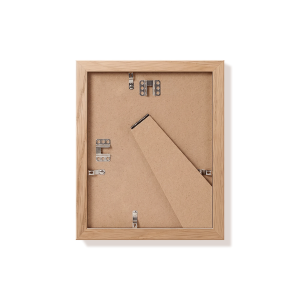 Back of natural oak 8x10 in frame with hanging hardware