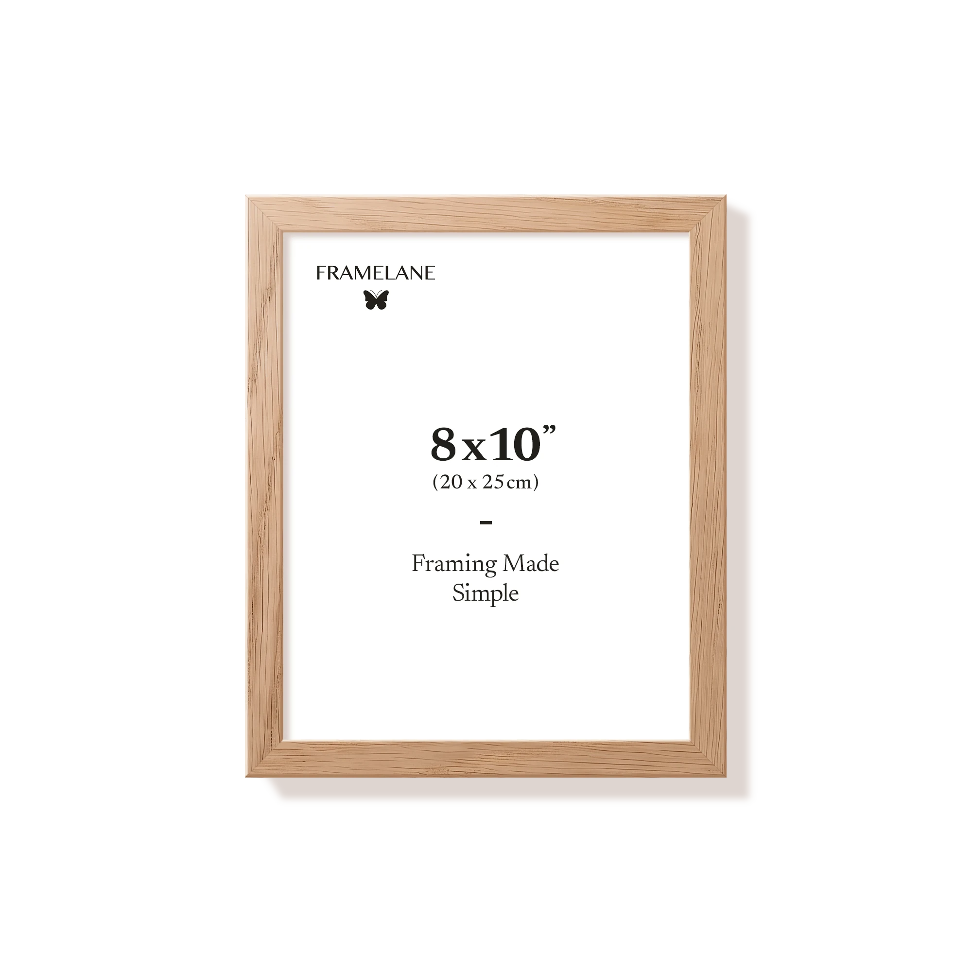 Natural oak picture frame 8x10 in, front view
