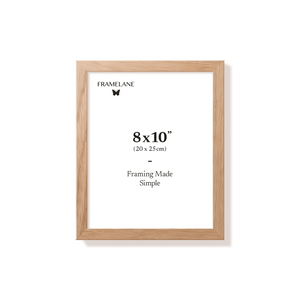 Natural oak picture frame 8x10 in, front view