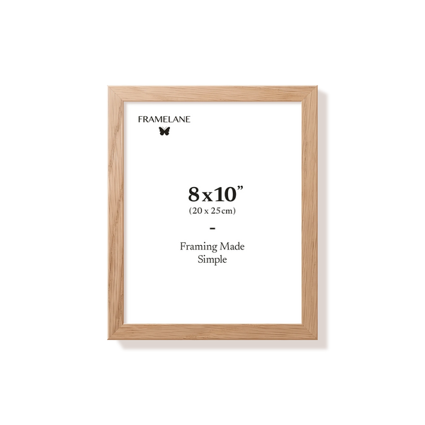 Natural oak picture frame 8x10 in, front view