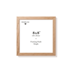 Natural oak picture frame 8x8 in, front view