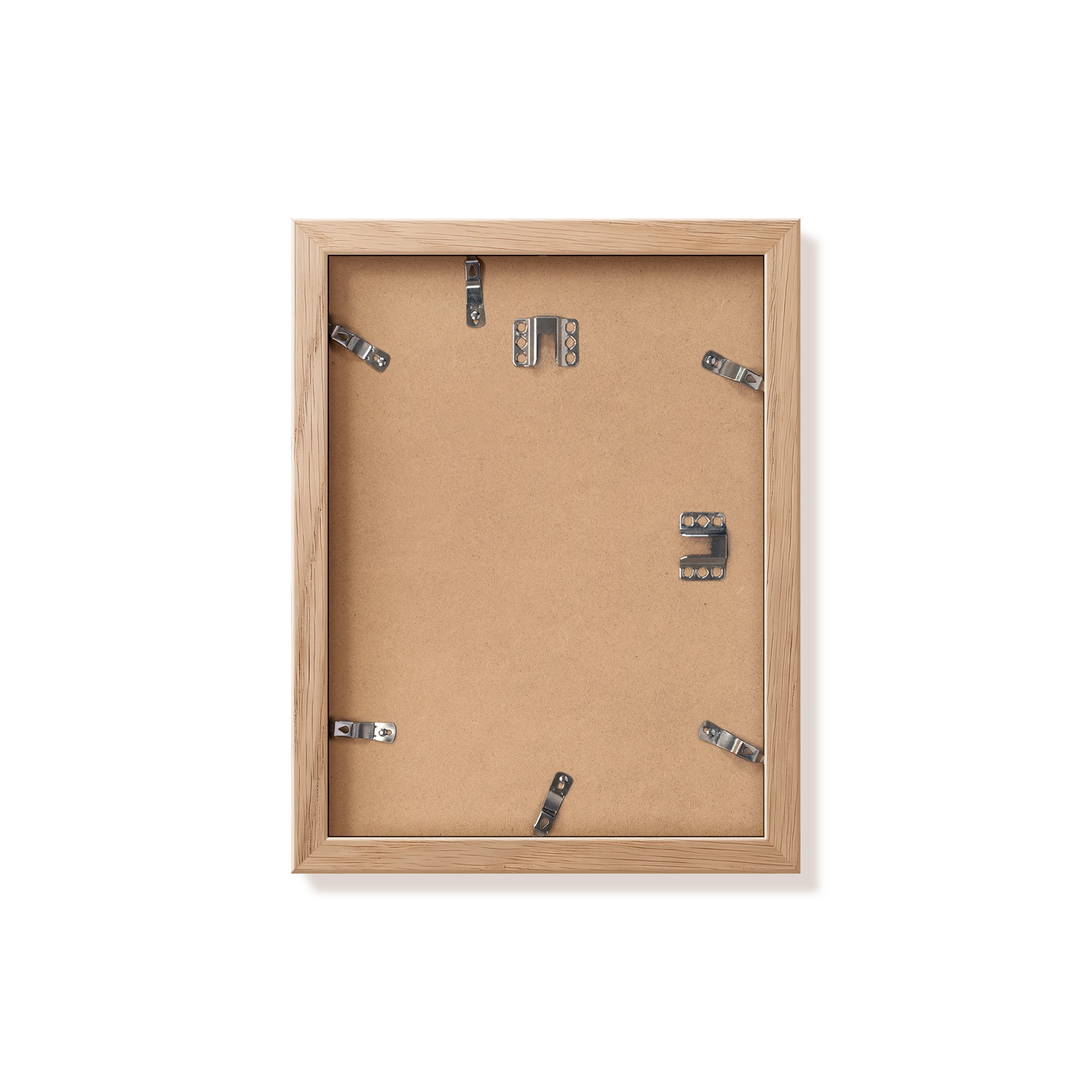 Back of natural oak 9x12 in frame with hanging hardware
