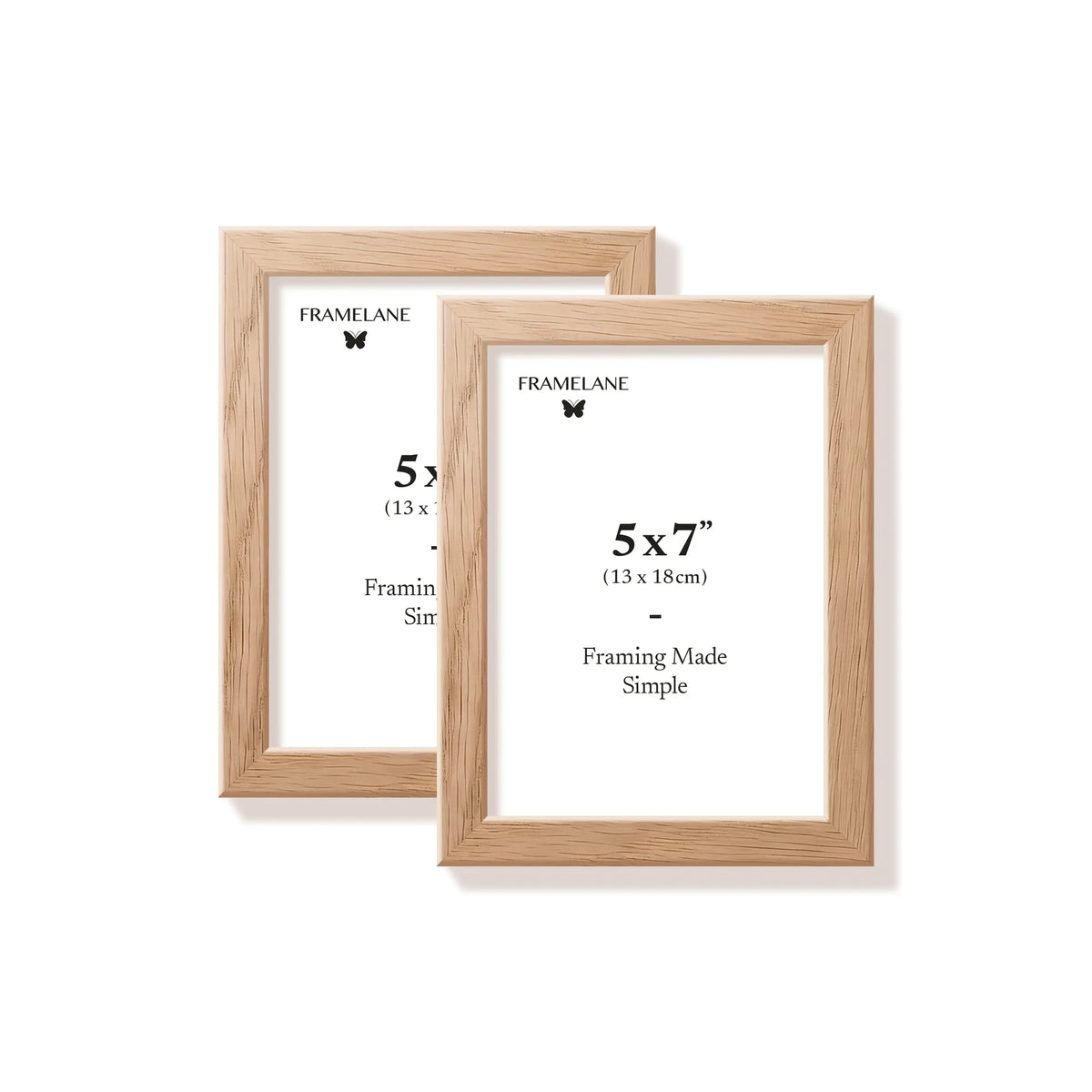 Two natural oak picture frames, 5x7 in | 13x18 cm
