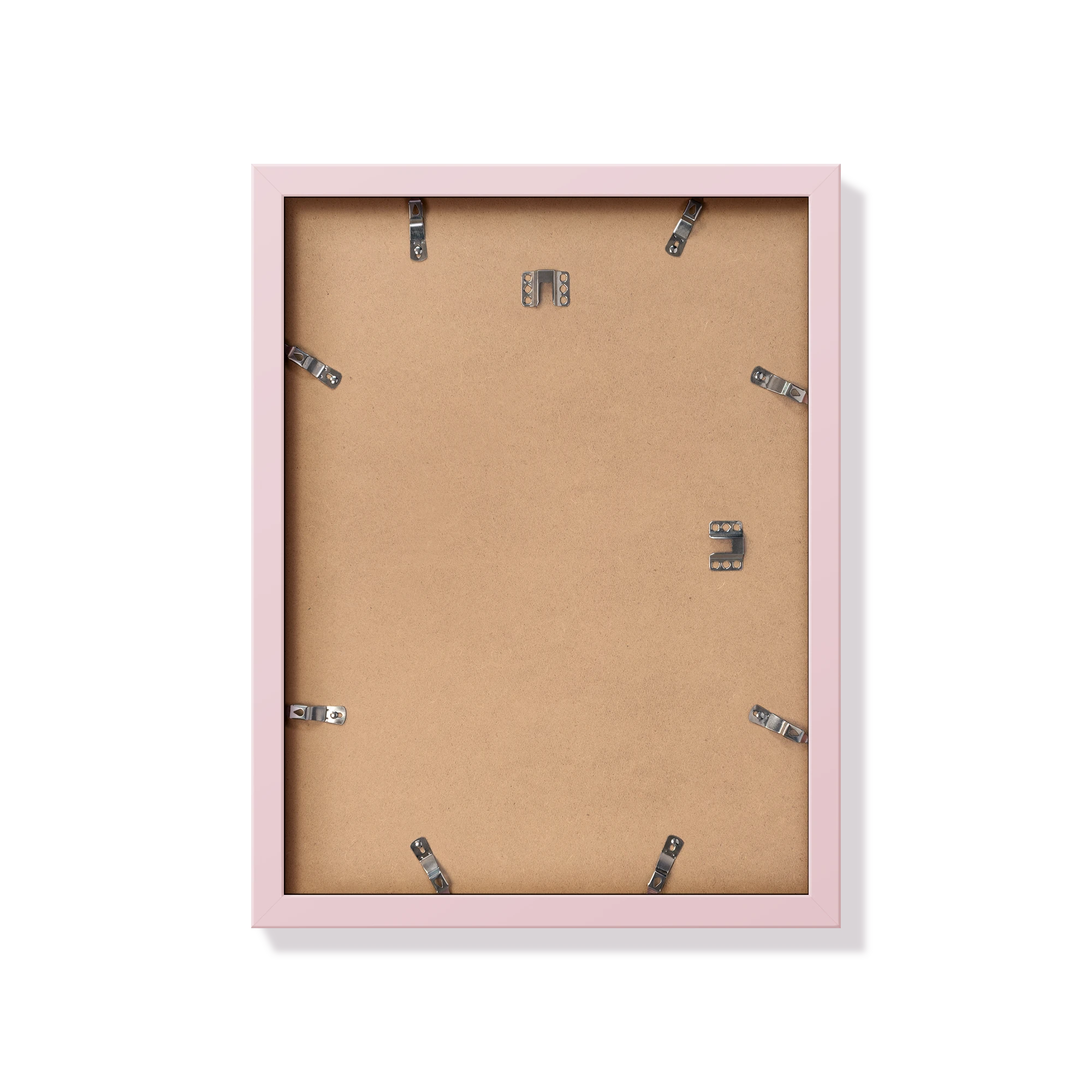 Back of pink 12x16 in frame with hanging hardware