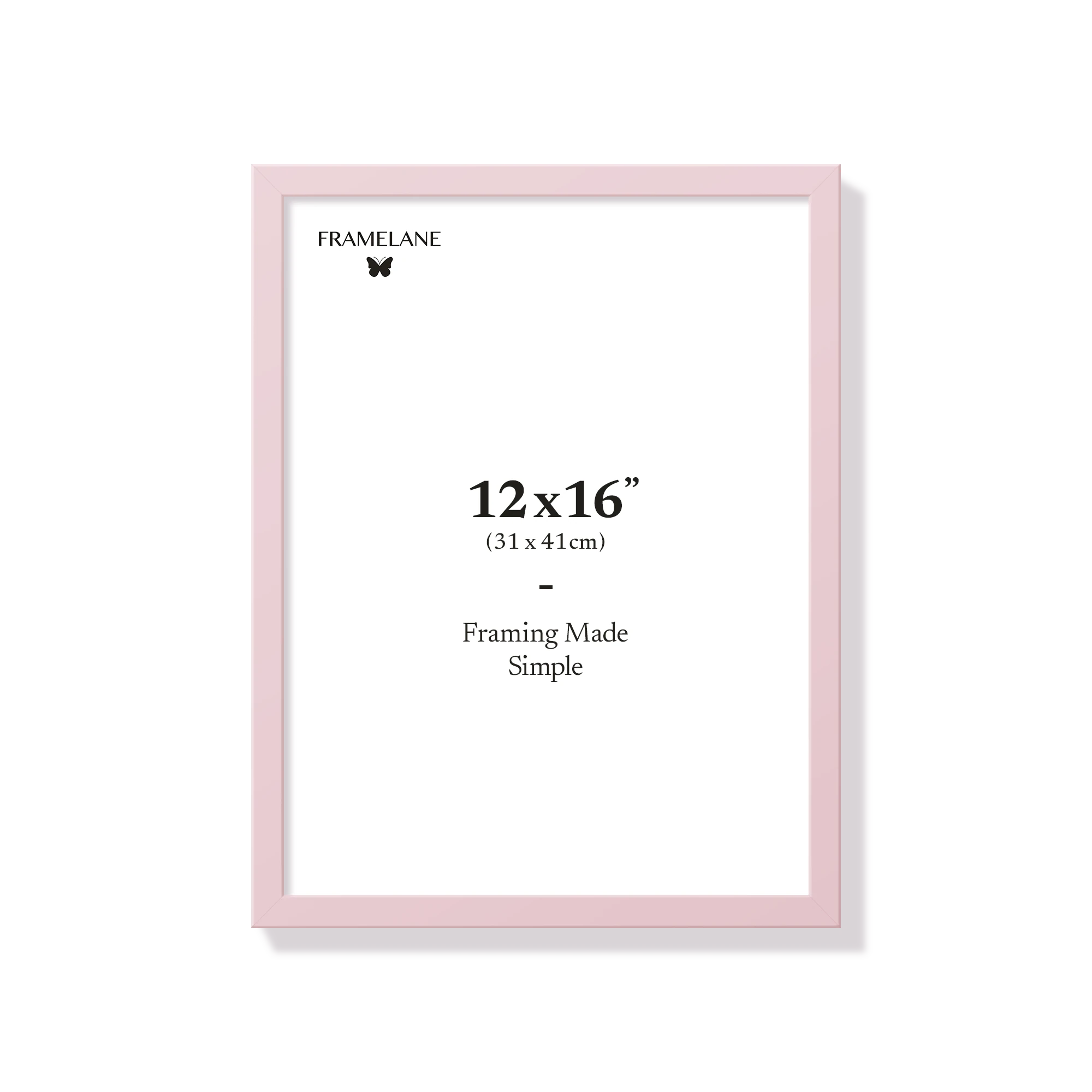 Pink picture frame 12x16 in, front view