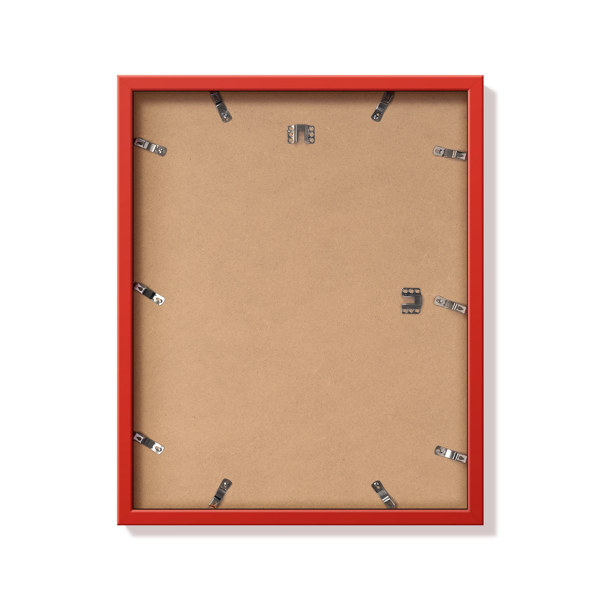 Back of red 16x20 in frame with hanging hardware