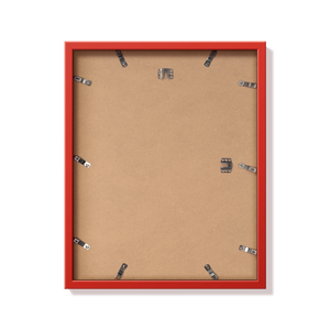 Back of red 16x20 in frame with hanging hardware