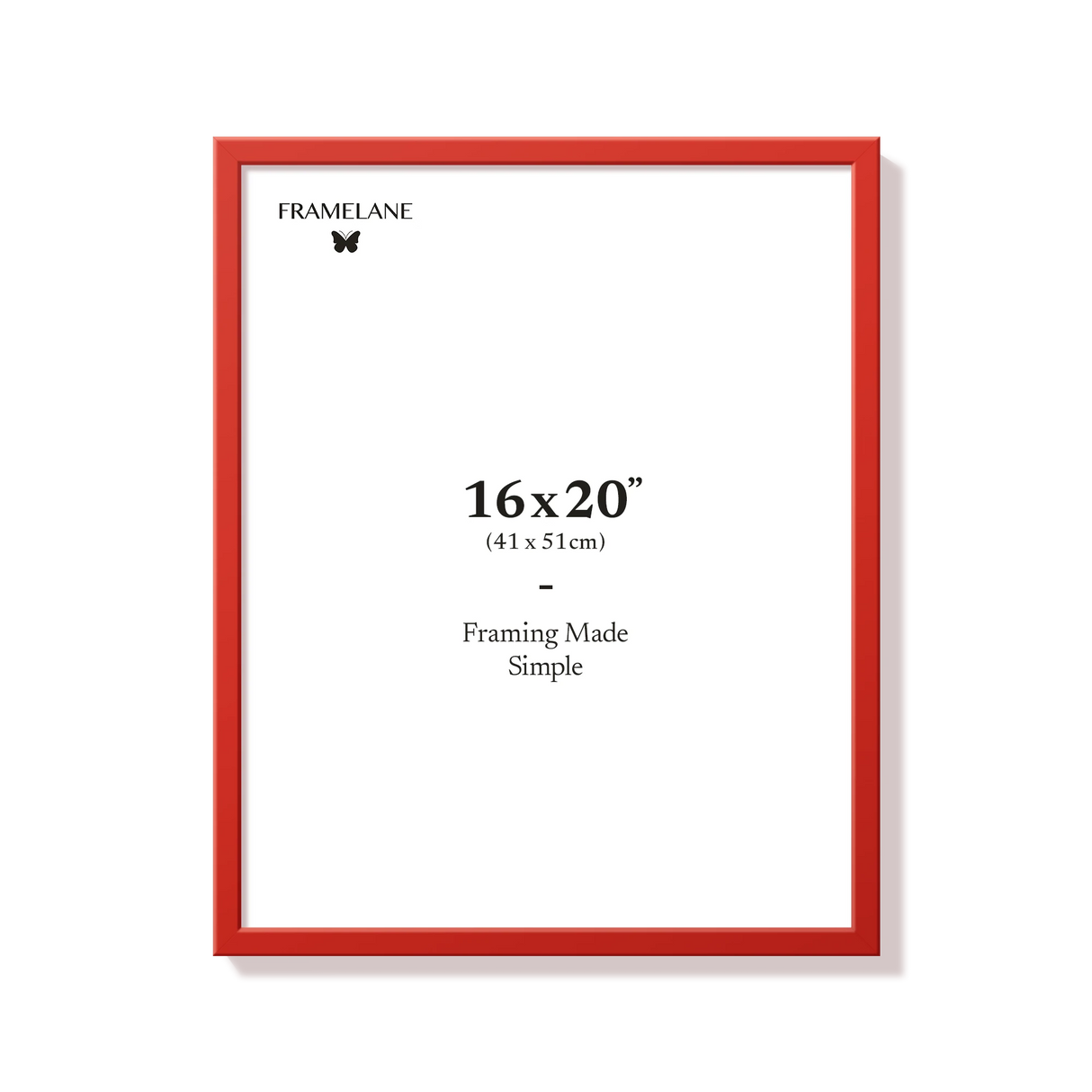 Red picture frame 16x20 in, front view