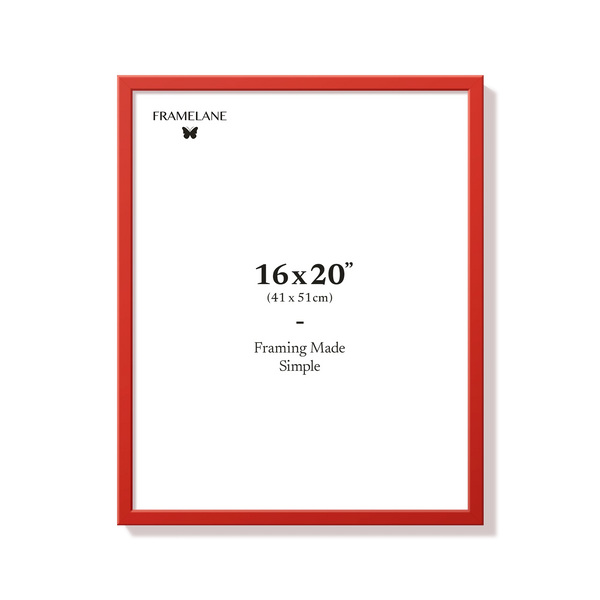 Red picture frame 16x20 in, front view