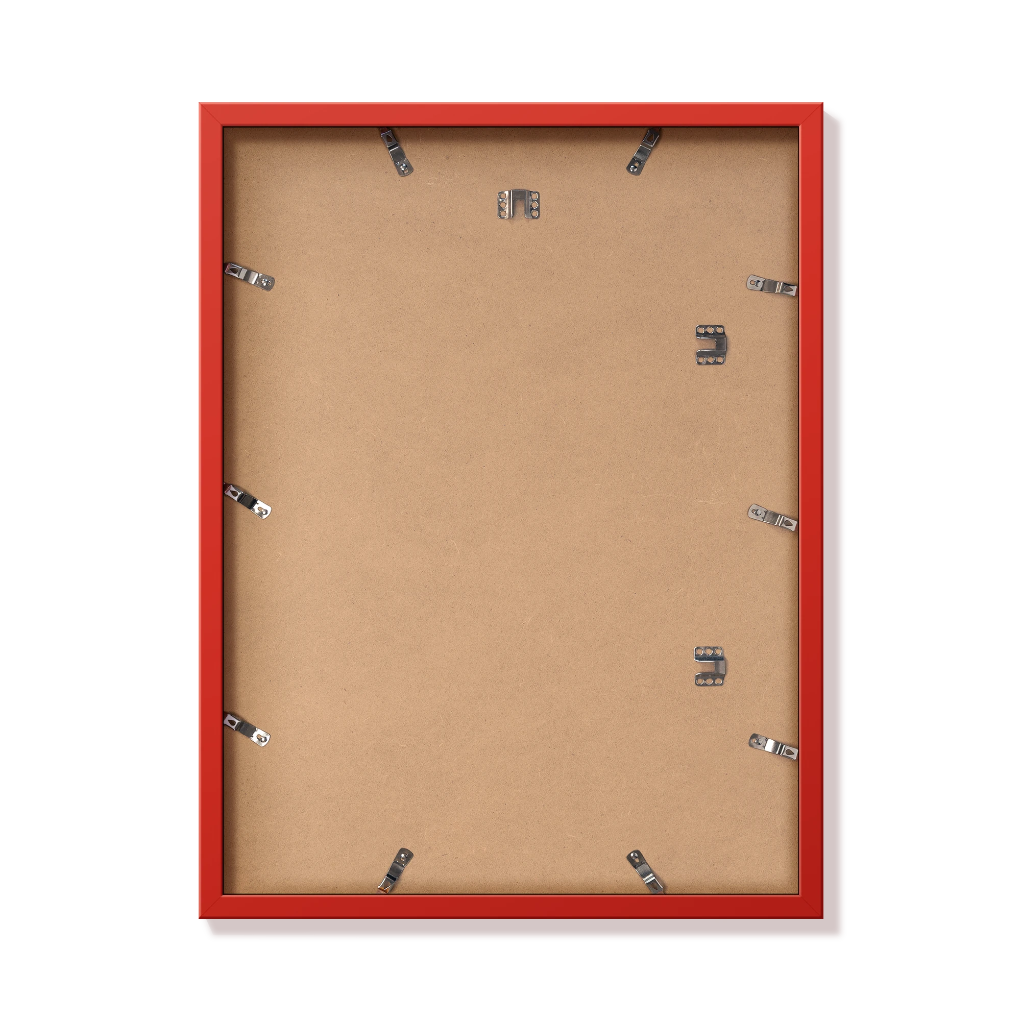 Back of red 18x24 in frame with hanging hardware