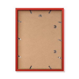 Back of red 18x24 in frame with hanging hardware