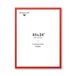 Red picture frame 18x24 in, front view
