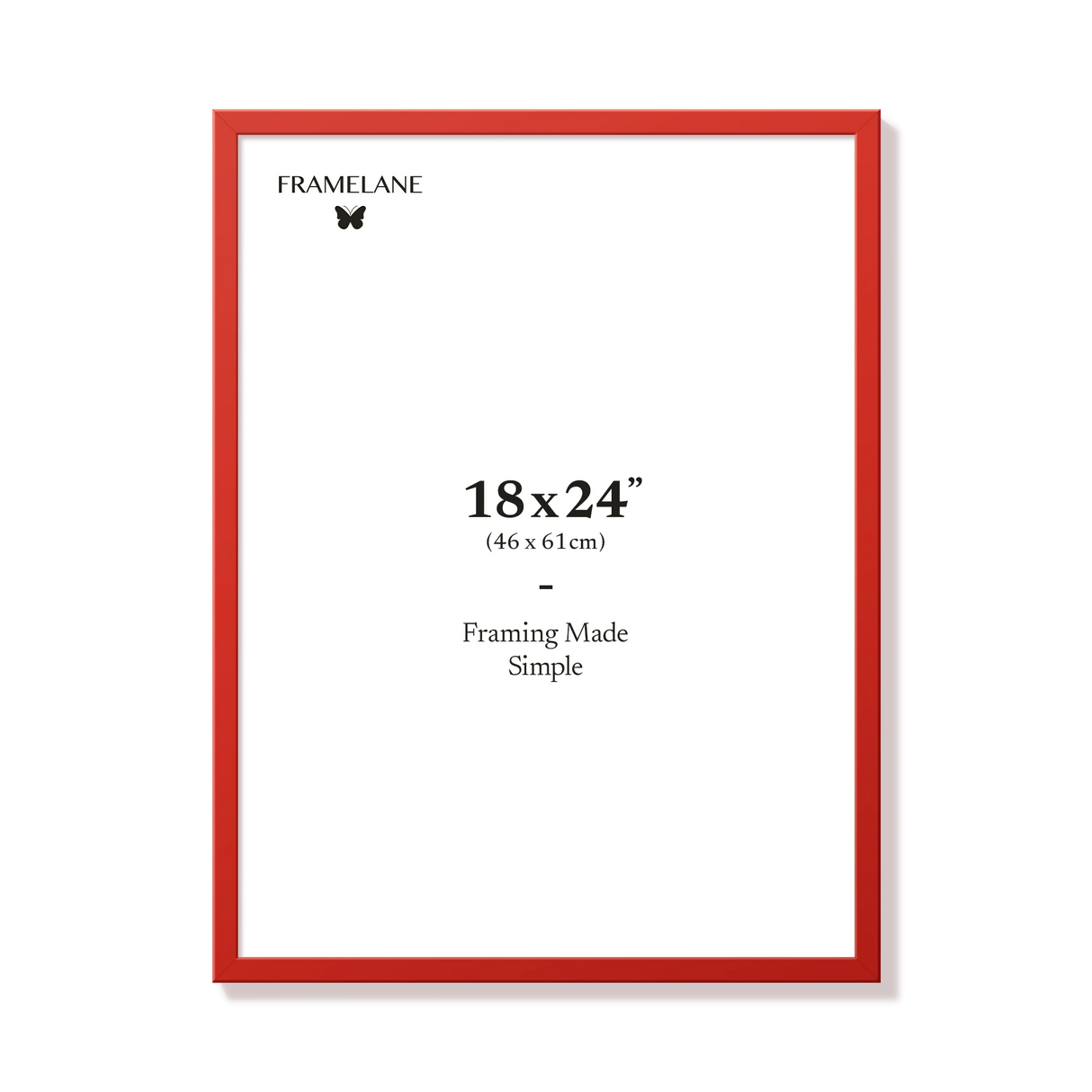 Red picture frame 18x24 in, front view