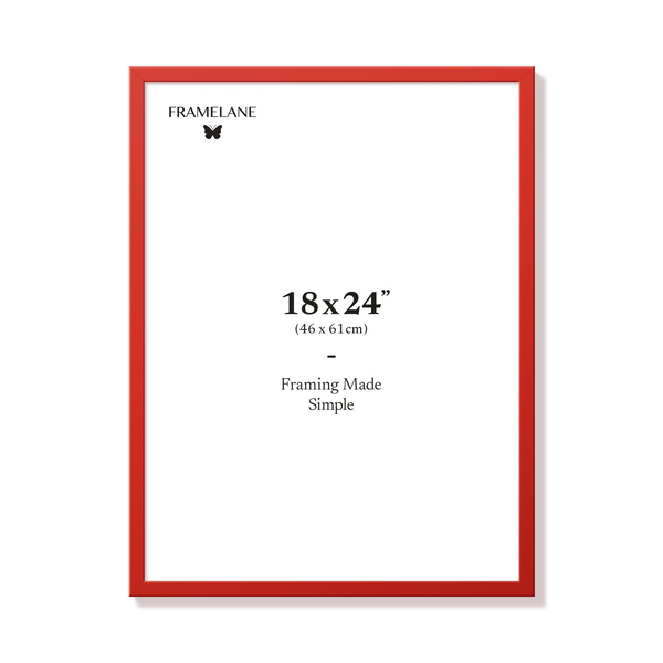 Red picture frame 18x24 in, front view